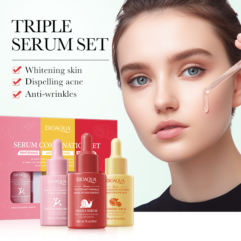 3 unids/set BIOAQUA vitamina C - The Ordinary Serum Hyaluronic Acid reseña y precio